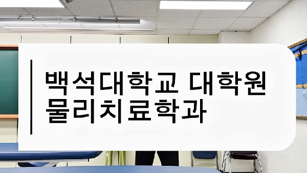 백석대학교 보건복지대학원 물리치료전공 대표이미지